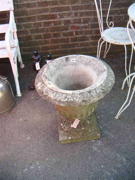 Stone garden urn